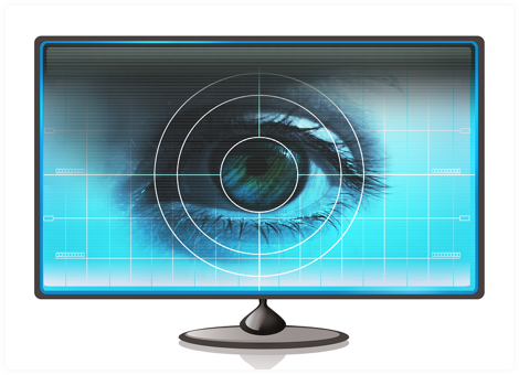 Image of a monitor showing an eye